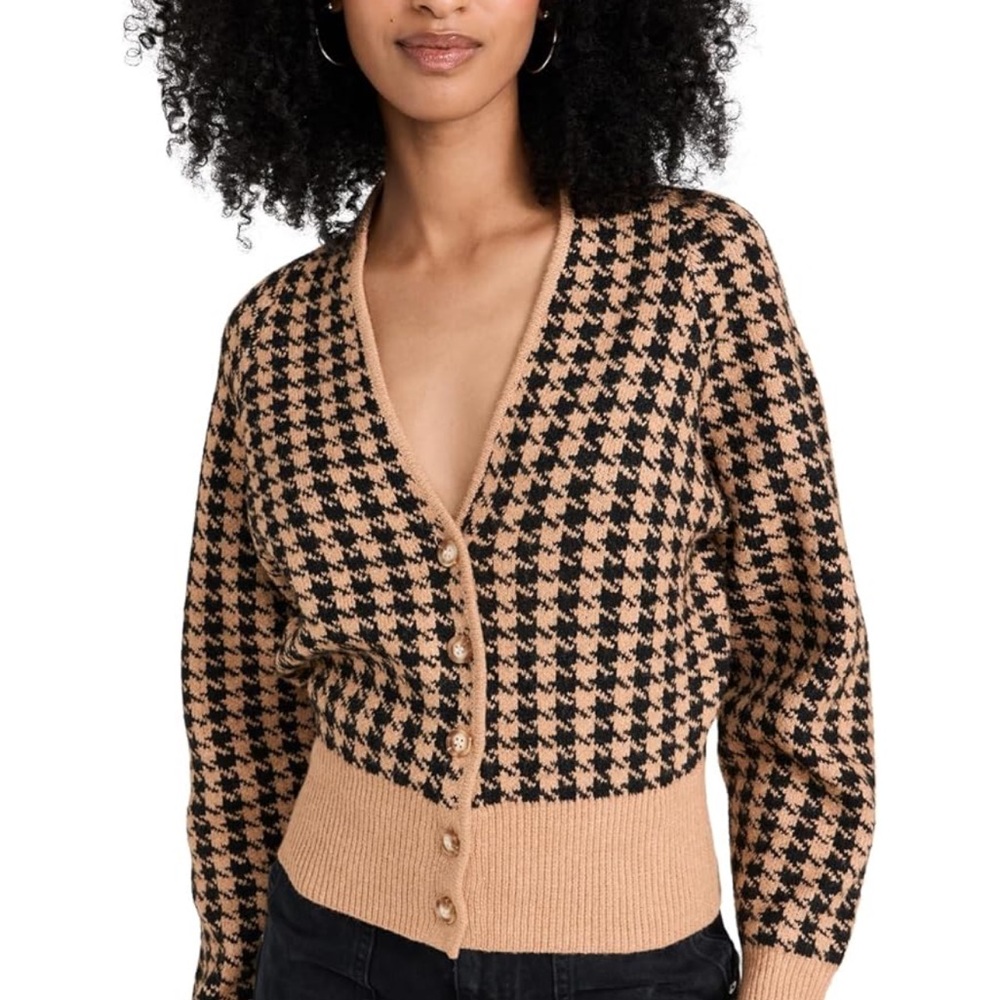 NWOT- ASTR houndstooth rugby cardigan